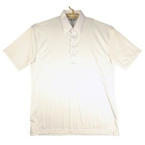 Collars & Co Mens Dress Collar Polo Shirt White XL Short Sleeve Polyester